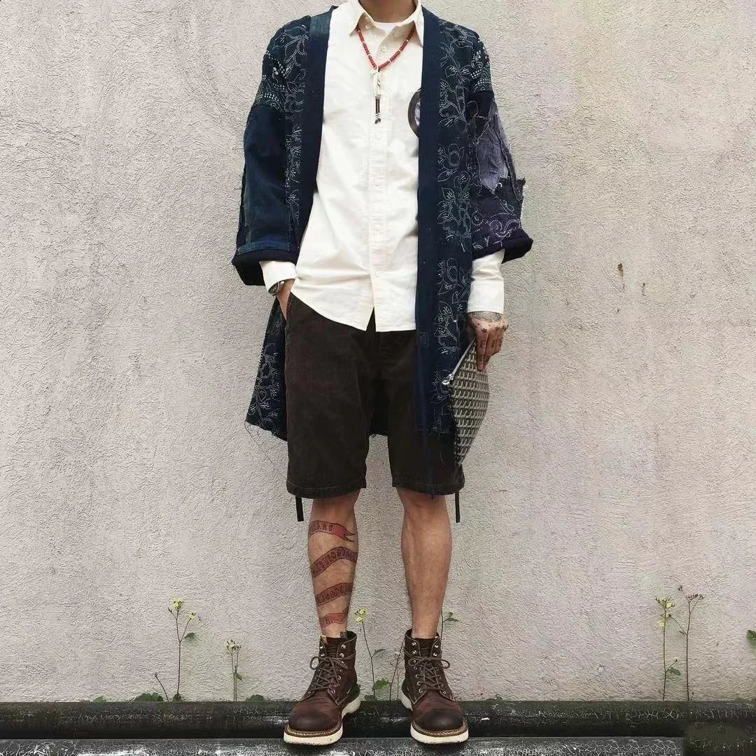 Arrival VISVIM 23SS FLUXUS03 Nakamura Japanese Casual Loose Splash Corduroy Shorts Men Short Jeans 250211