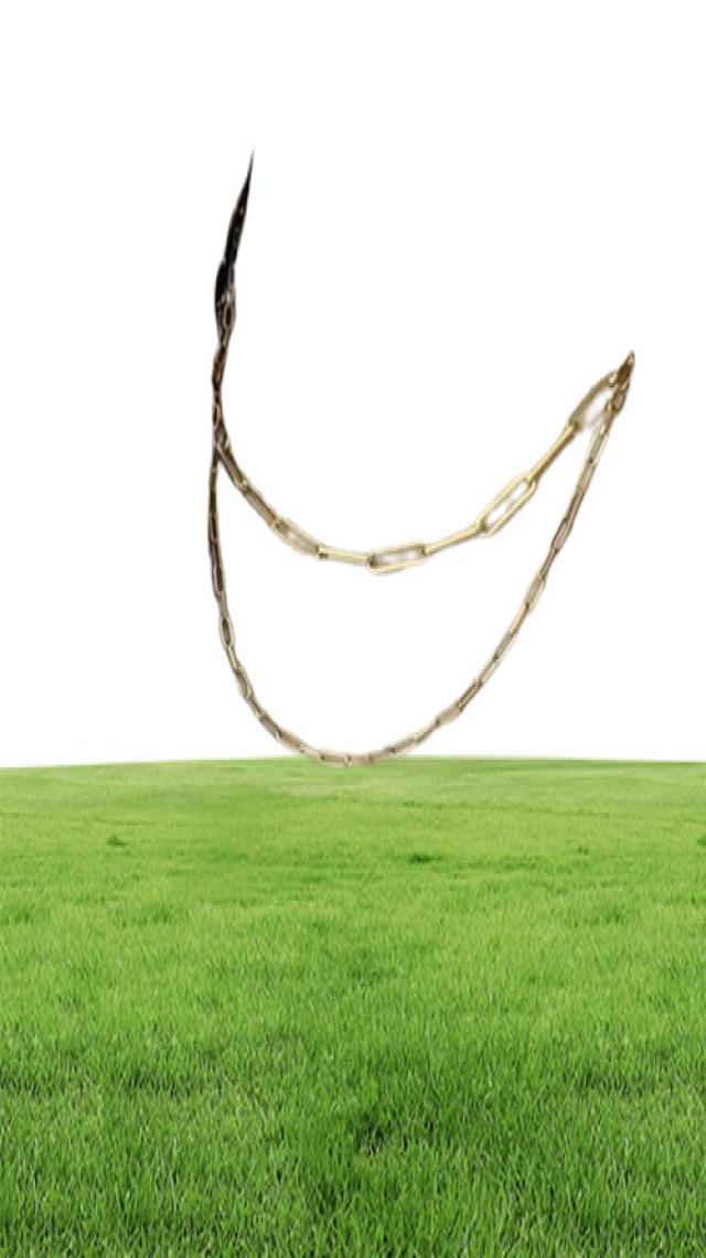 Chains Sell Stainless Steel Oval Rectangle Dainty Paperclip Link Chain Necklace For Girls Design Gold Plated Women 5808558