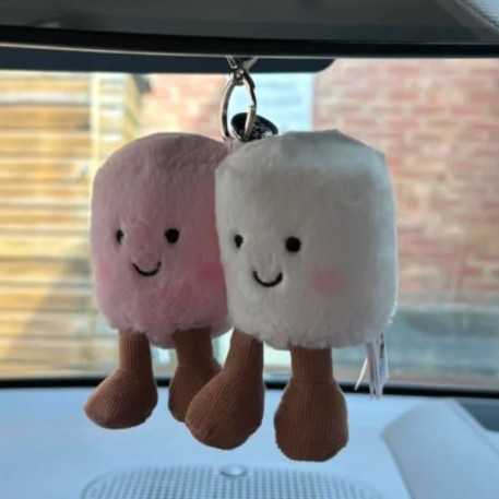 Plush Dolls Paired Cotton Candy Pendant New Fun Plush Toy Pendant Keychain Gift for People