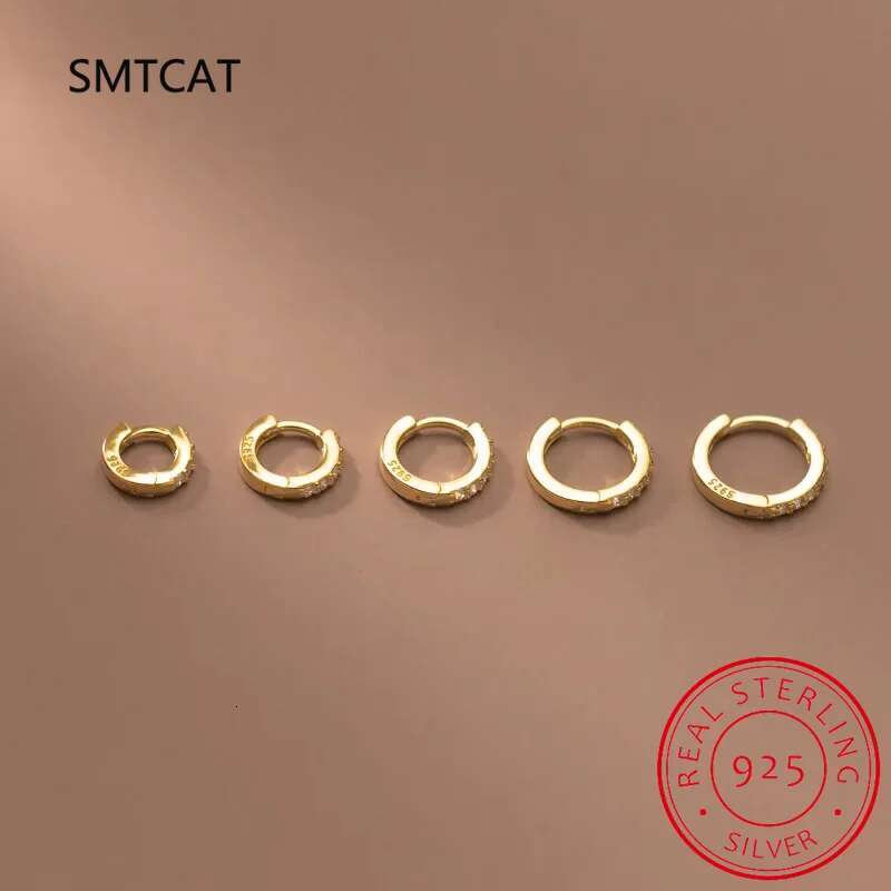 D Color Moissanite Hoop For Women Sterg Sier Gold Plated 6/7/8/9mm Versatile Classic Hie Earrings