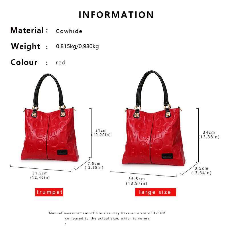 Aidrani New Letter Printed Women's Handbag, Large Capacity, 100% Cowhide Underarm Shoulder Bag