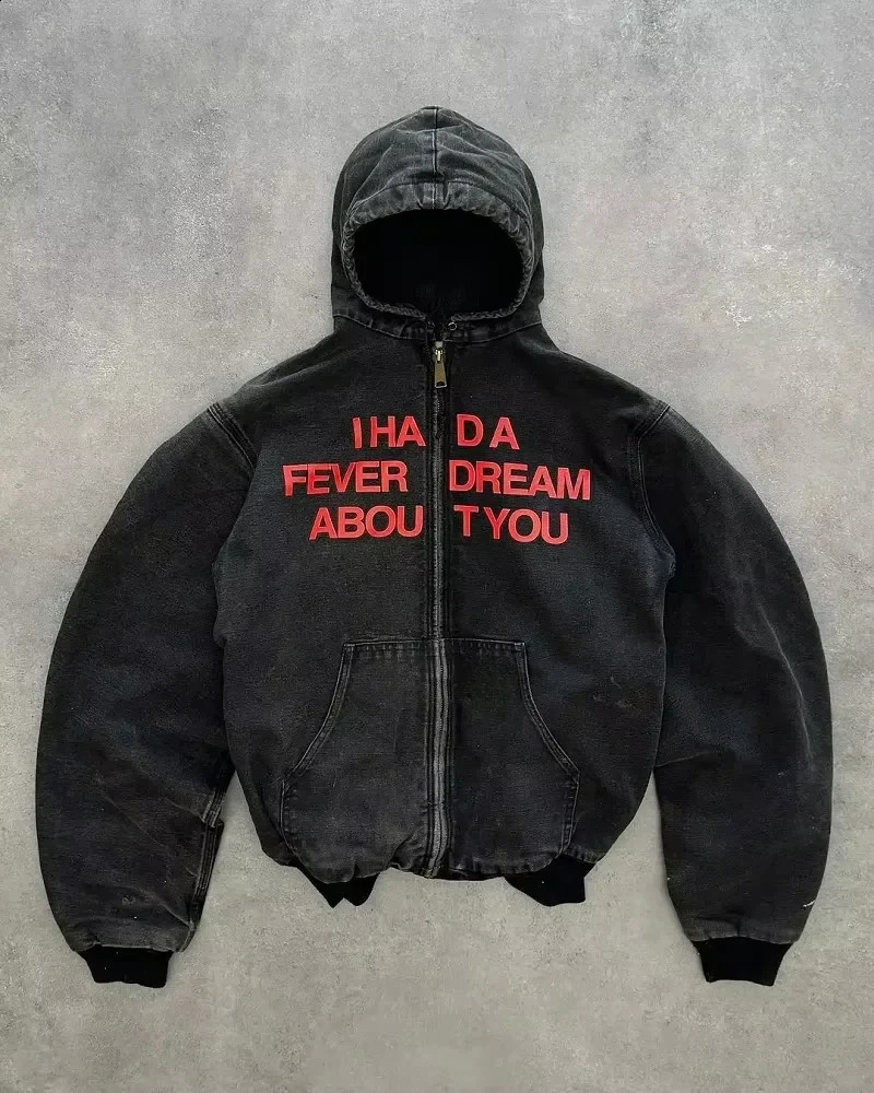 America Retro Hip-hop Flax Green Mens Zipper Hoodie Washed Loose Hooded Sweatshirt Workwear Hoodies Windproof Distressed Jacket 250225