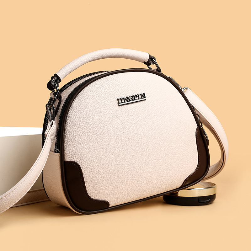 Designer 2025 New Fashionable Casual Soft Leather Sloping Women's Handbag Multifunctional Shell Large Capacity Shoulder Bag
