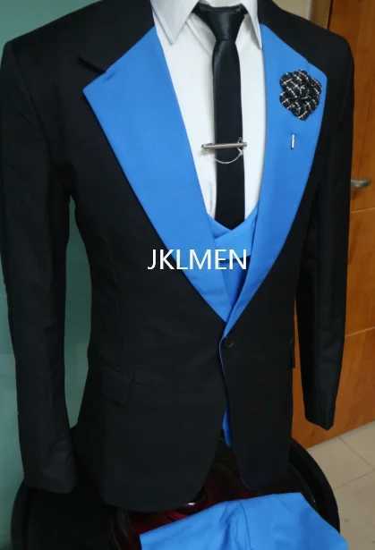 New Costume Slim Fit Men Suits Slim Fit Business Suits Groom Black Tuxedos for Formal Wedding Suits Jacket Pant Vest 3 Pieces M250303