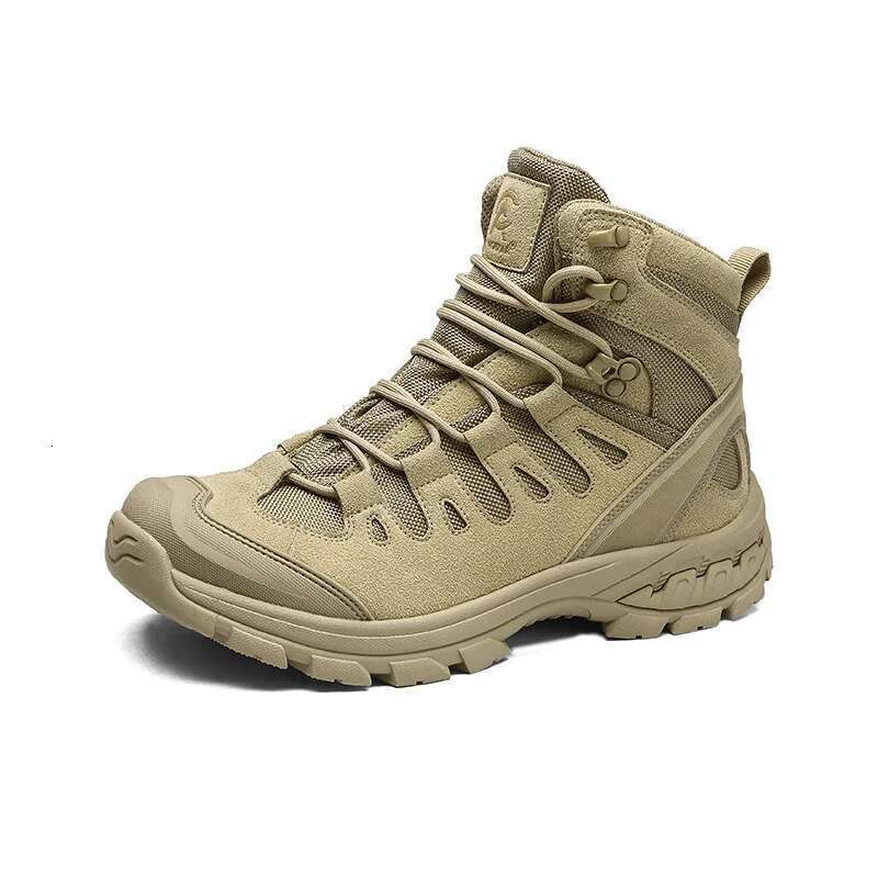 Work Shoes Men's Field Training Combat Tactical High Top Waterproof Outdoor Mountain Climbing Hiking Boots