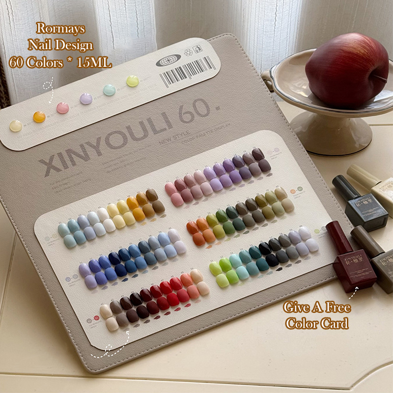 Rormays Spring Summer New Rainbow gel Polishing 60PCS Mixed Varnish Lasting Immersion UV Candy Salon Topcoat Whitening gel 15ML Wholesale Factory