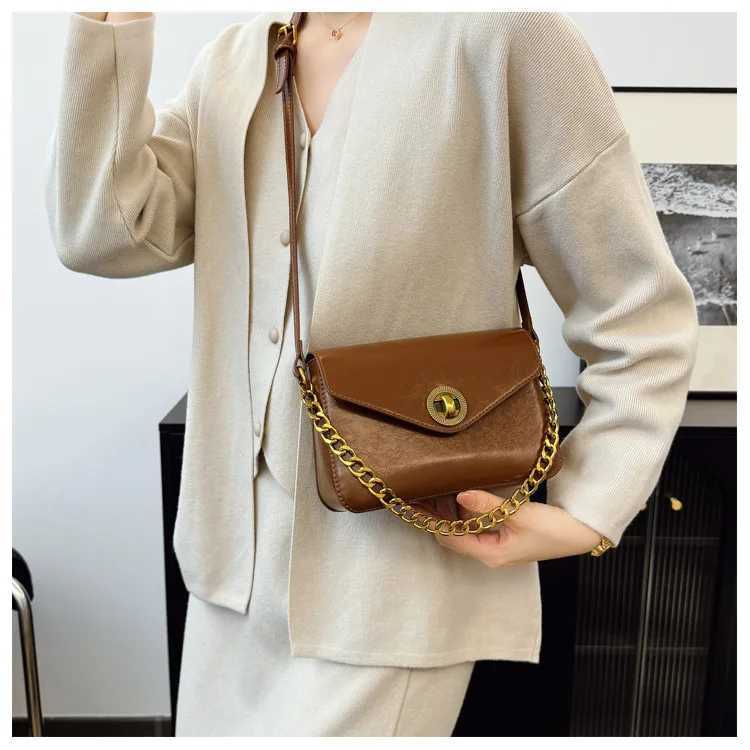 Luxury Women Brand PU Leather Crossbody Bag Retro Chain Lock Flap Small Messenger Shoulder Bag Y250303