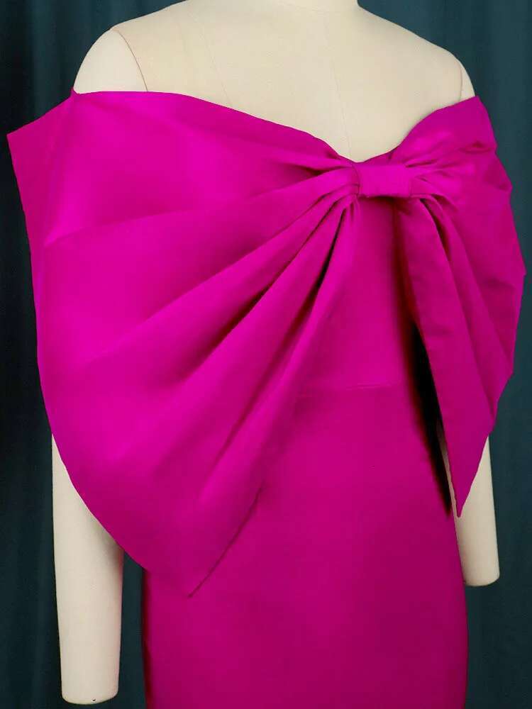DEAT Fashion New Women's Bows Sleeveless Evening Party Dress 2024 Spring Trendy Off-Shoulder Wrap Hip Dresses Female 33A1076