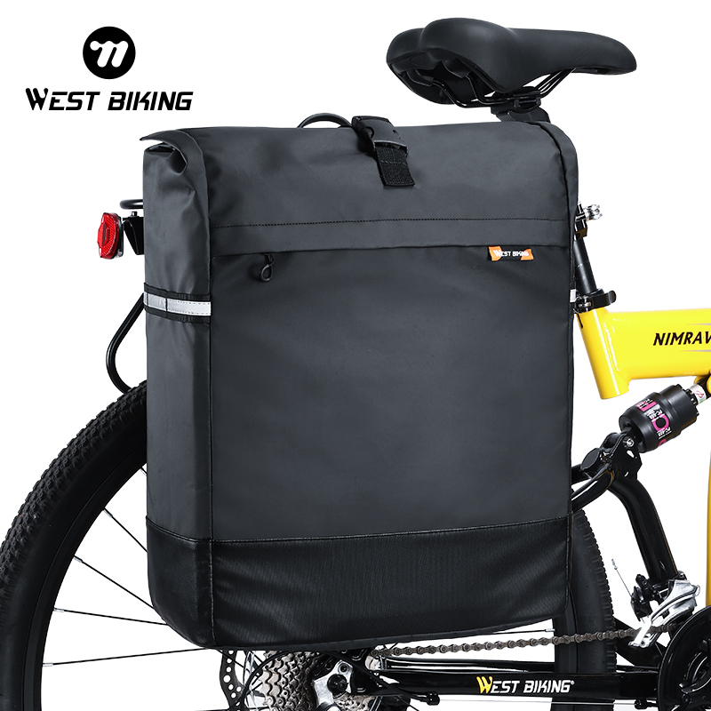 Ship from US WEST BIKING 30L Waterproof Bike Rear Rack Bag Riding Side Storage Pannier Bicycle Trunk Seat Pack Shoulder Bag 250228FBB