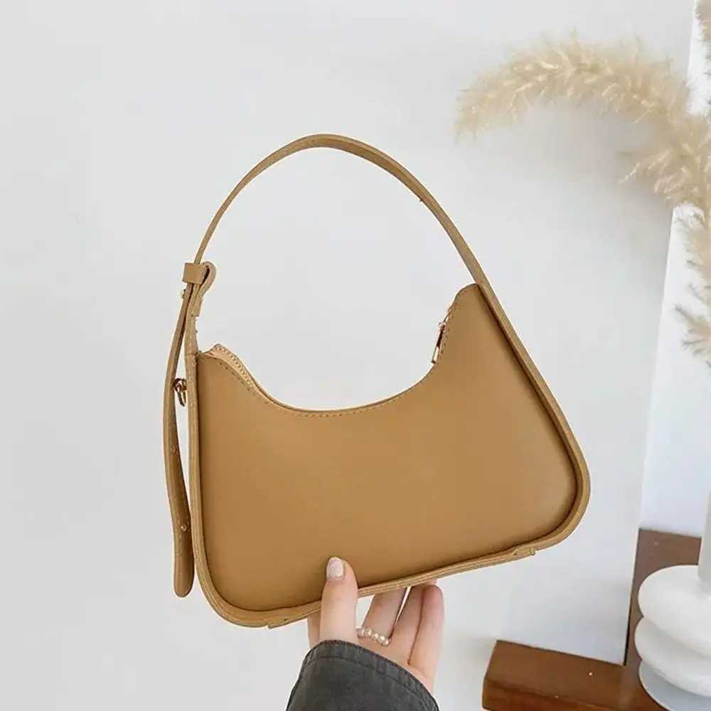 Retro solid color handbag new womens fashion handbag PU leather waterproof bottom bag casual womens shoulder bag Y250303