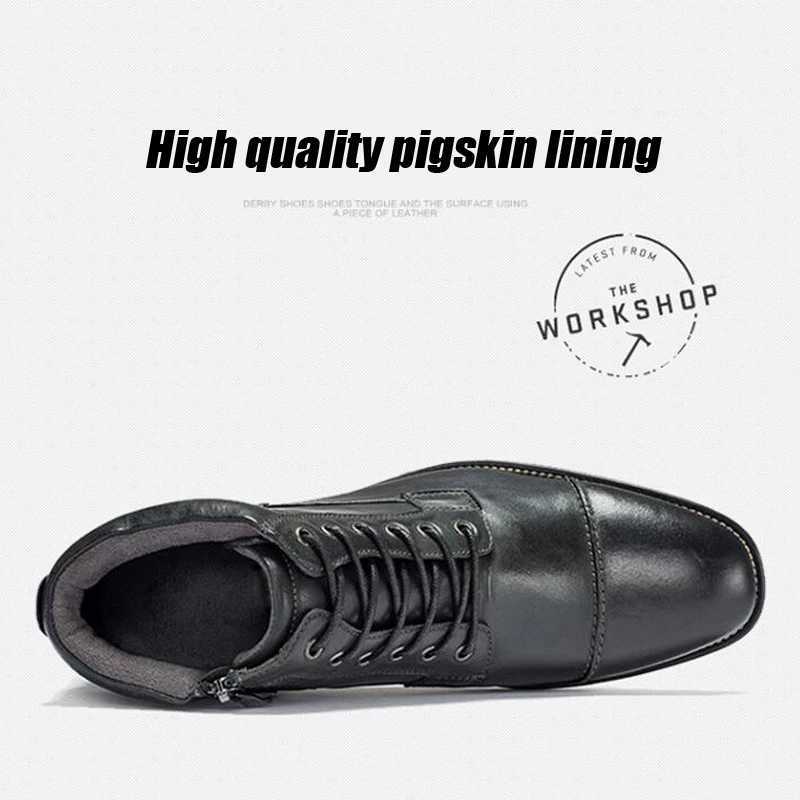 ZFTL new mens ankle boots handmade mens Chelsea leather mens boots lace mens casual high top mens boots large size 2023 Z250303