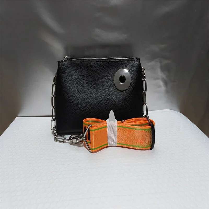 new style Spanish New Leather Shoulder Iron Chain Bag Dual Purpose Backpack