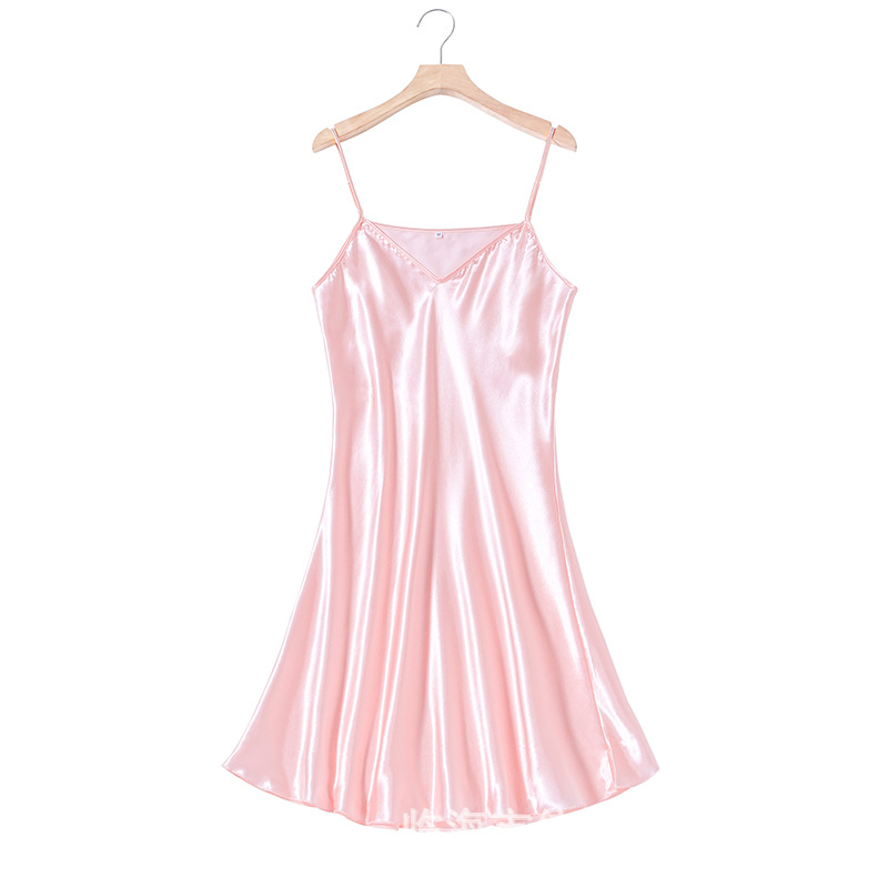 B741-New style pajamas for women in summer thin suspenders imitation silk nightdress sexy ice silk vest ladies bottoming skirt outer wear