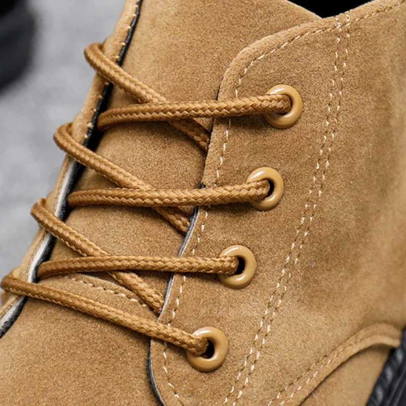 Mens shoes luxury suede mens Chelsea boots 2024 new comfortable lace ankle boots outdoor casual high-quality mens boots Z250303