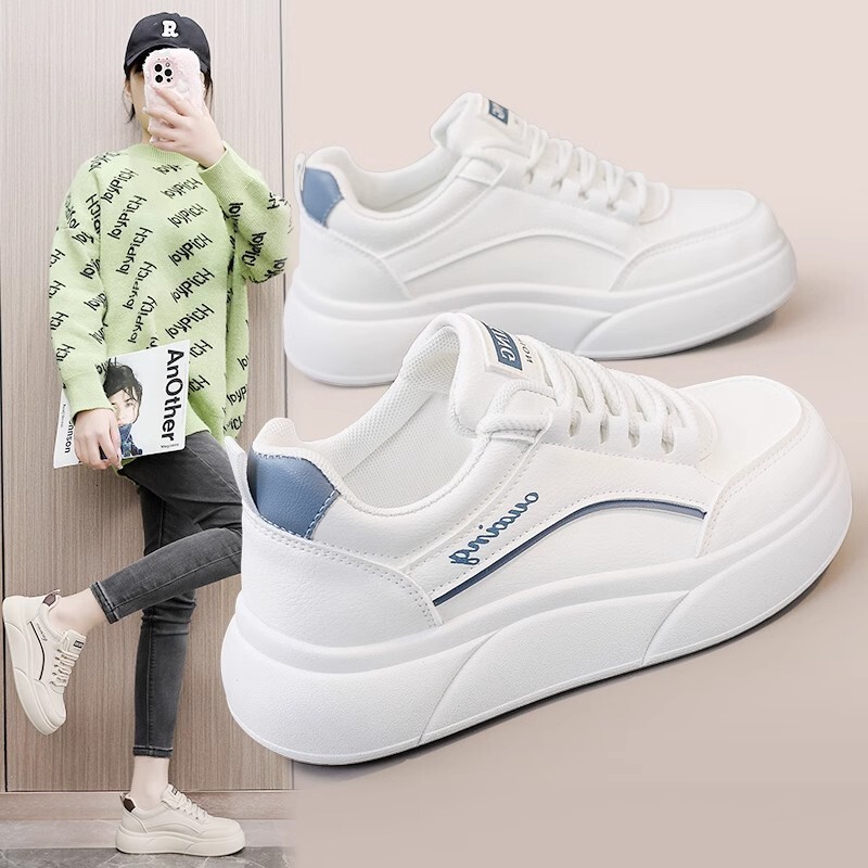 White Shoes For Women Height Increasing Thick Soled Multifunctional Sports Board Shoes Simple And Comfortable Designer s New Casual Running Shoes