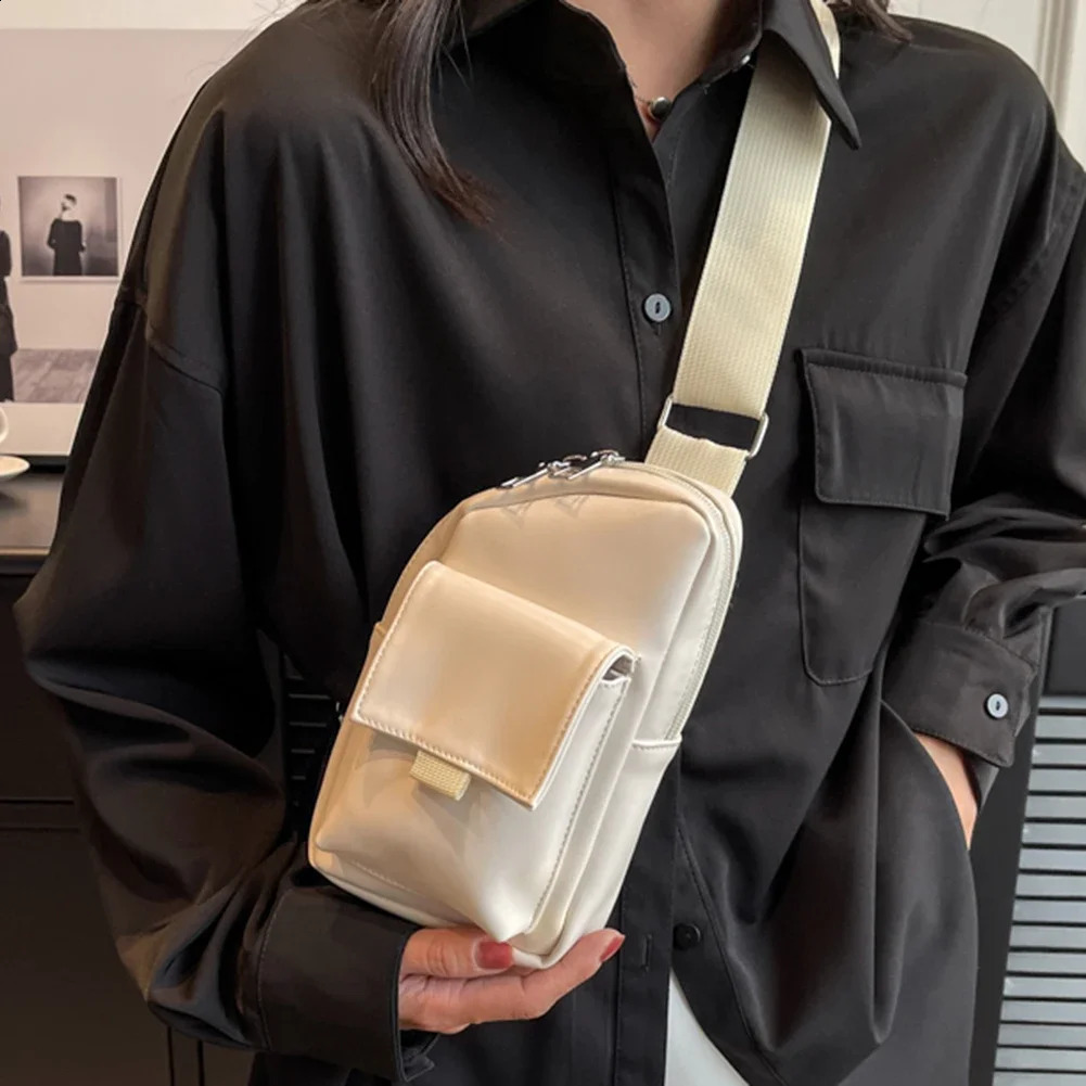 Ship from US Womens Chest Bag Black Color Nylon Bags for Women Good Quality Shoulder Casual Crossbody Fashion Female 250303FBB