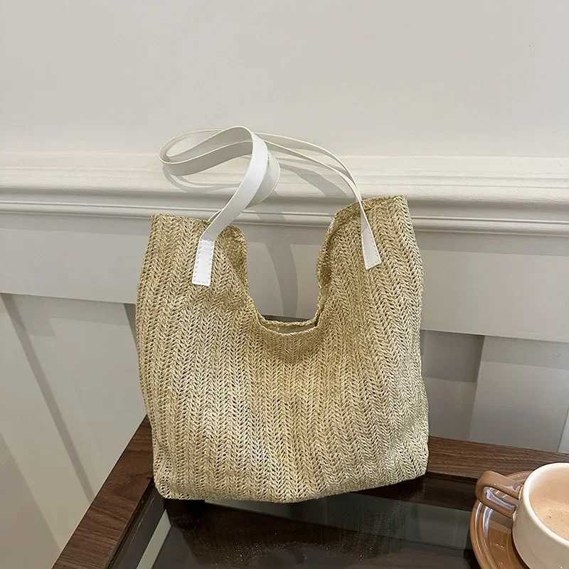 New Arrival Lazy and relaxed bag new summer seaside vacation straw bag single shoulder large capacity woven beach bag T250303