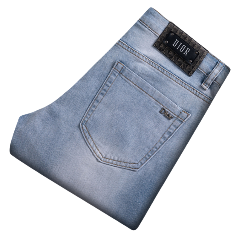 Men's Jeans Men Spring Autumn Slim Fit European American High-end Brand Small Straight Pants Q9656-1