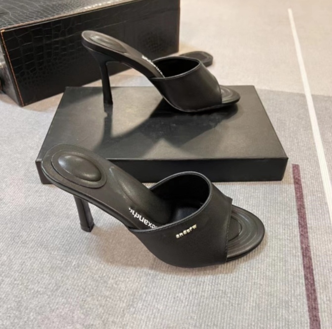 Designers Shoes for Women Sandal Designer High Heel Sandals Sexy Heels Ankle Strap Leather Square peep-toes Lady Wedding Party Dress Stiletto Heel sandle