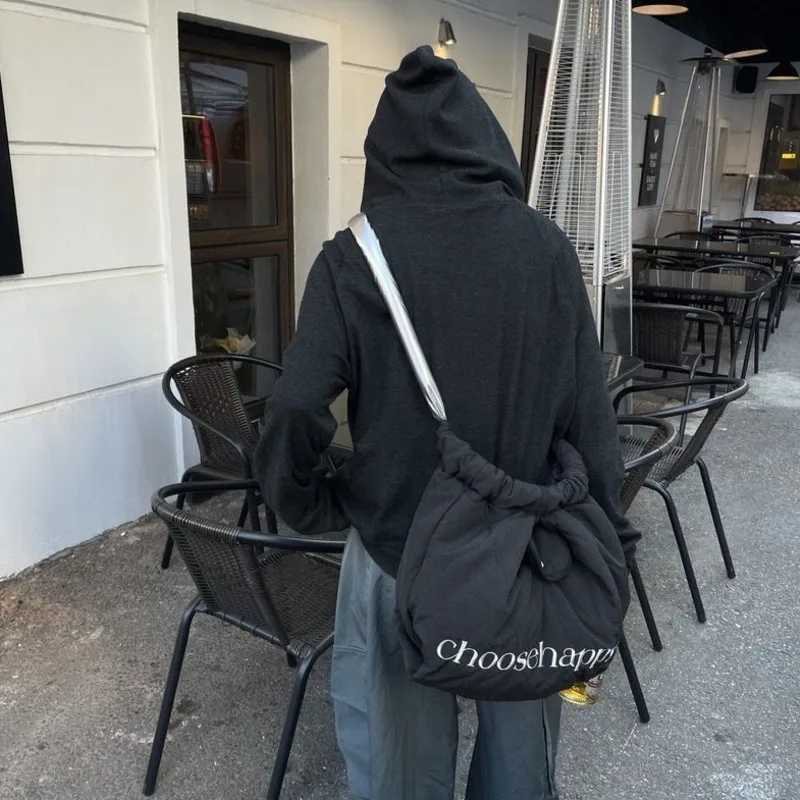 New Arrival Korean Style Designer Women Tote Bag Embriodery Letter Large Tote Handbags Color Matching Student Nylon Shoulder Bag T250303