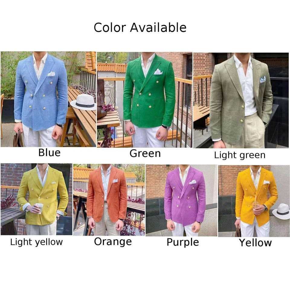 Mens Solid Double Breasted Slim Fit Lapel Blazers Business Prom Wedding Tuxedos Casual Fashion Versatile Suit 250303