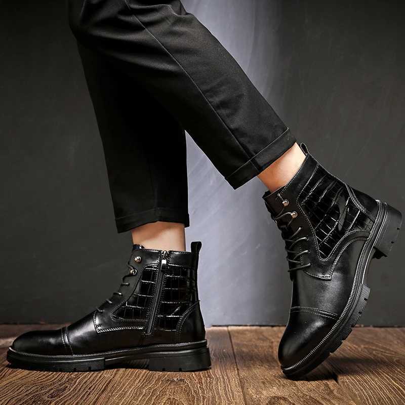 Mens Chukka Boots Waterproof Leather Casual Lace Up Ankle Oxford Boots Daily Dress Shoes For Men Z250303