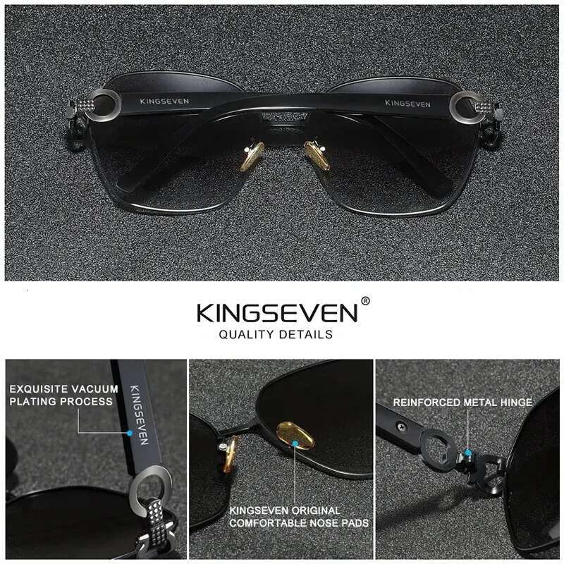 KINGSEVEN New Vintage Butterfly Sunglasses Women Retro Double Ring Design Gradient Square Sun Glasses Female UV400