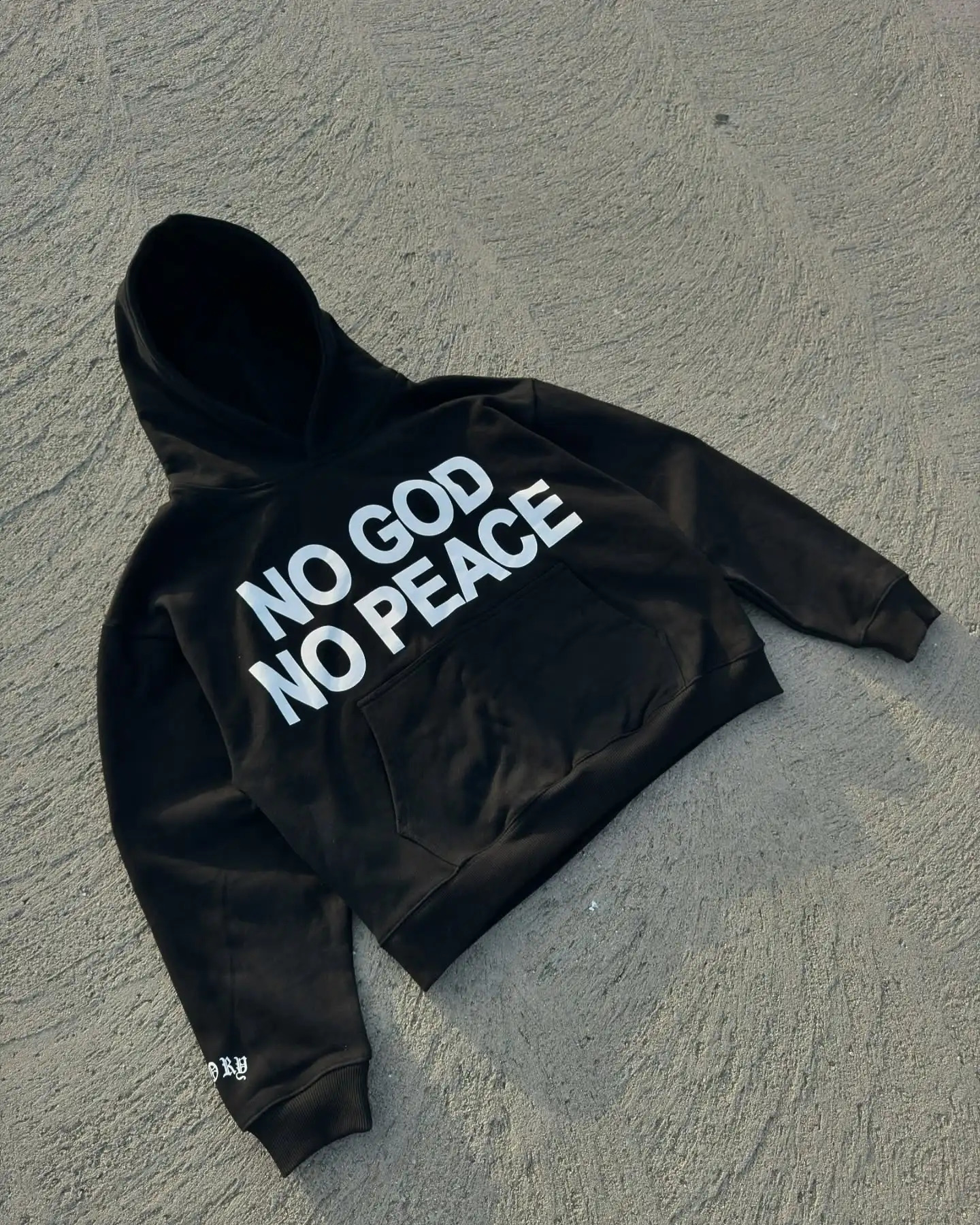 No God No Peace Letter Print Oversized Hoodie Grunge Streetwear Tops Sweatshirt Hoodies Harajuku Womens Clothing Y2k Clothing 250225