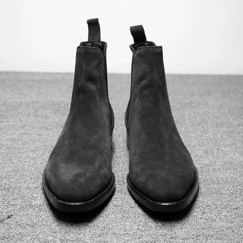 Designer Men Chelsea Boots Luxury Velvet Mens Ankle Boots High Quality Suede Leather Shoes for Men Dress Boots Mens Boots Z250303