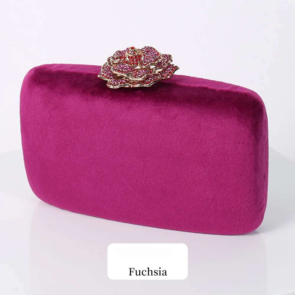 Women's Bags New Winter Veet Dia wer Lock Elegant Evening Bag Designer Purse Wedding Chain Clutch