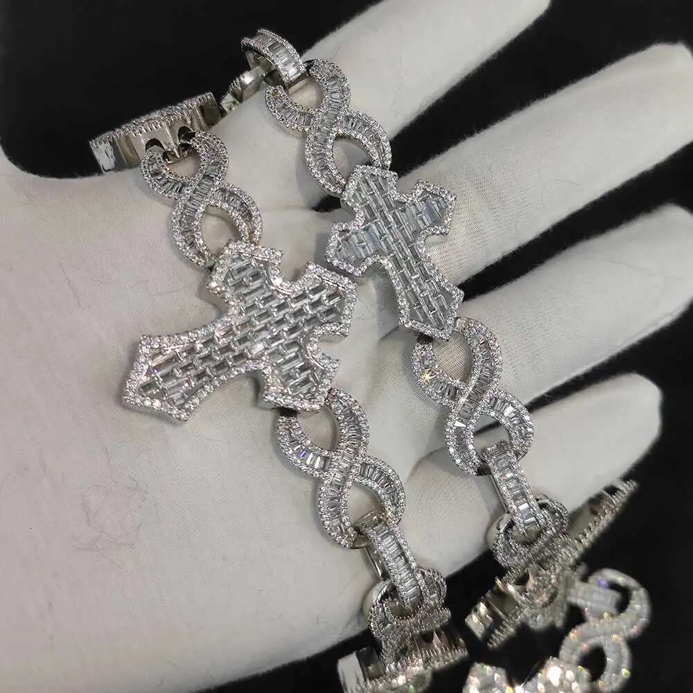 ESKEEM Big Cross Infinite Cuban Necklace Full Iced Out CZ k Chain Cubic Zircon Fashion urious Choker HipHop Jewelry