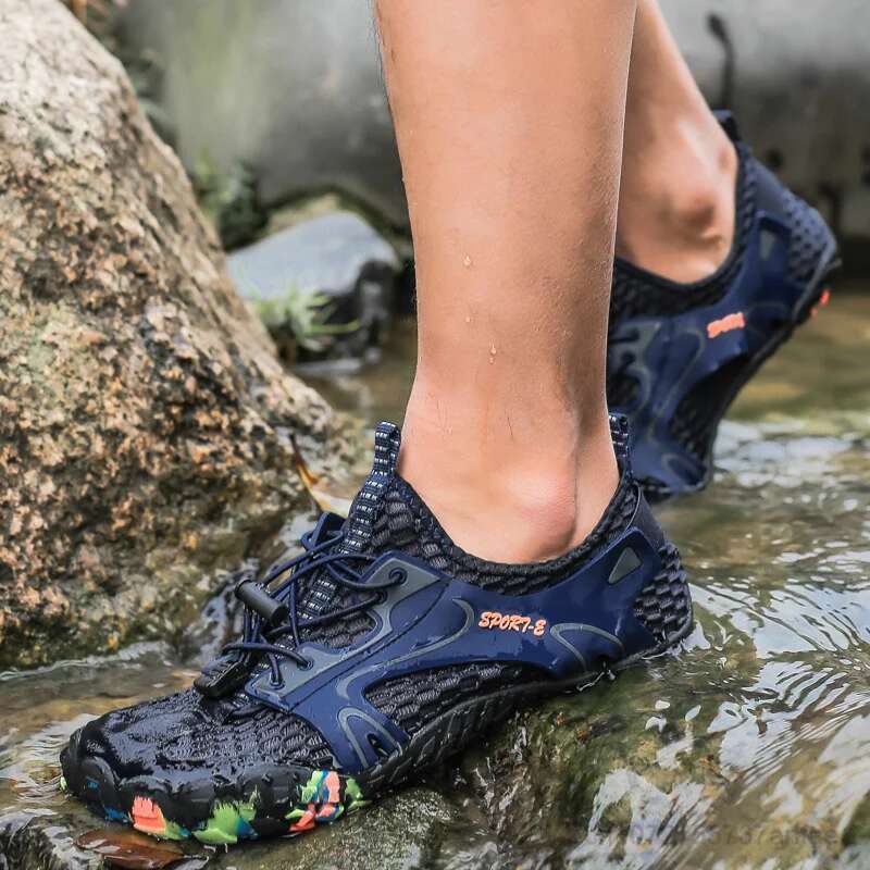 Breathable Waterproof Hiking Men Suede Mesh Outdoor Sneakers Rock Climbing Man Sport Quick-dry Trail Trekking Shoes