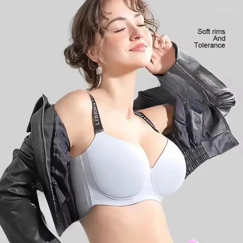 Bras Top Up Bra Seamless Womens Push Underwire Female Solid Minimizer Lingerie T-shirt 34 36 38 40 42