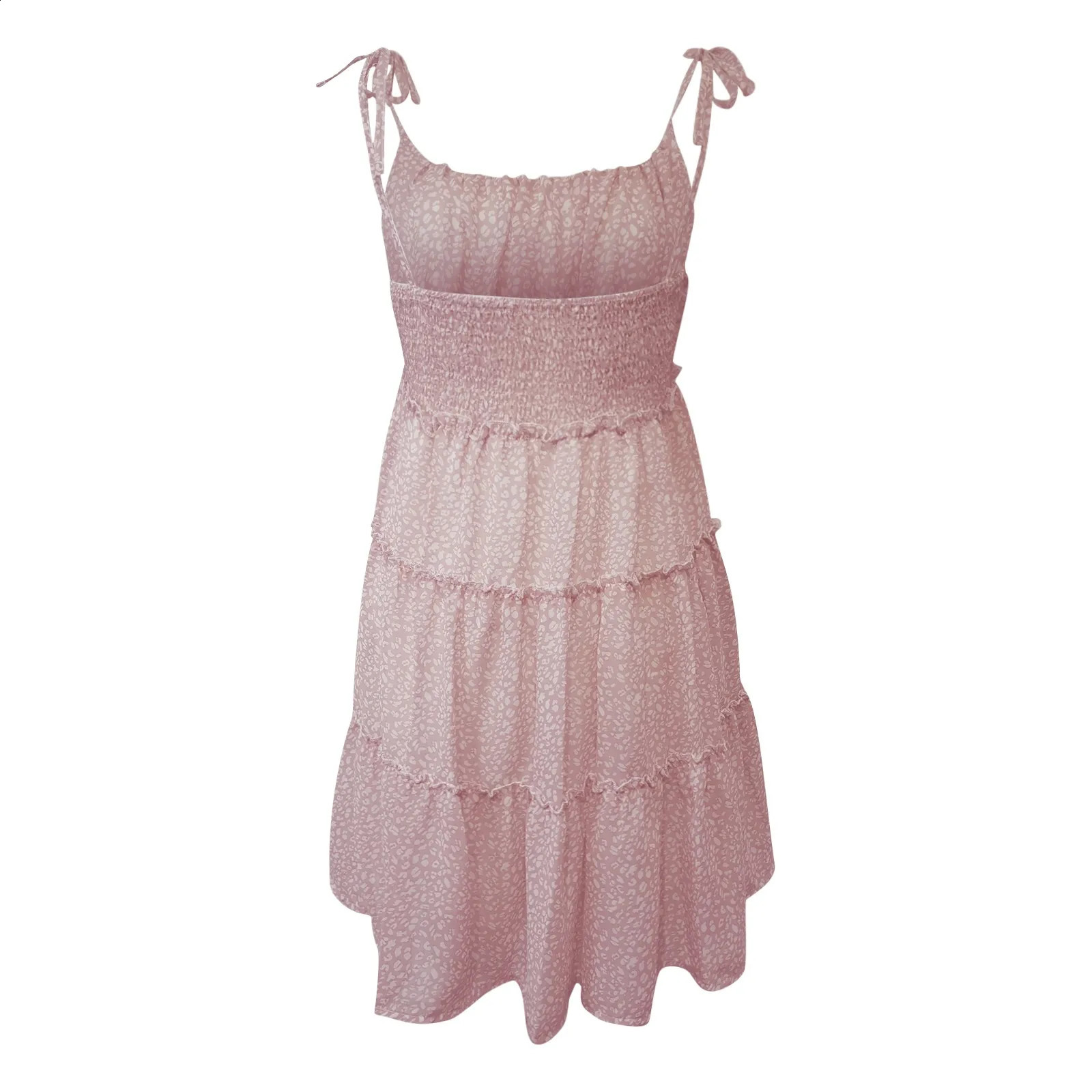 Womens Floral Spaghetti Strap Summer Casual Dress Bohemian Style Beach Fashion Sexy Daily Wear Short Skirts Clothing 250227Z