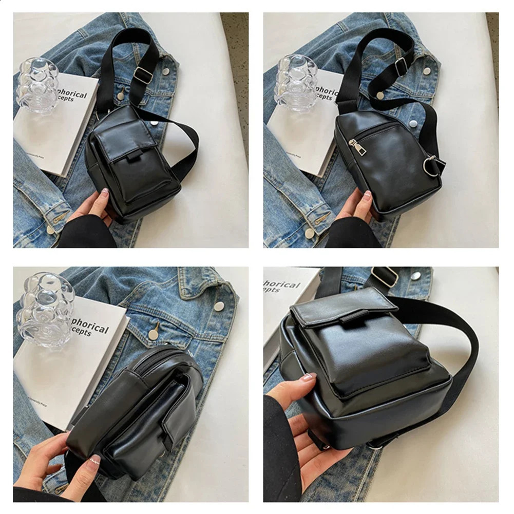 Ship from US Womens Chest Bag Black Color Nylon Bags for Women Good Quality Shoulder Casual Crossbody Fashion Female 250303FBB