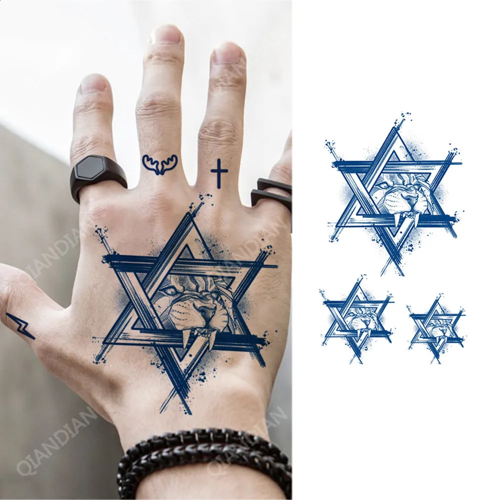 Semi Permanent Juice Tattoo Long Lasting Waterproof Temporary Sticker Wolf Dragon Eagle Tiger Gem Body Arm Art Man Totem 250219