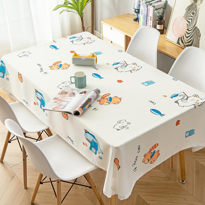 TPU Coated Waterproof and Oil-proof Leave-in Table Mat Outdoor Simple Rectangular Coffee Table Cloth