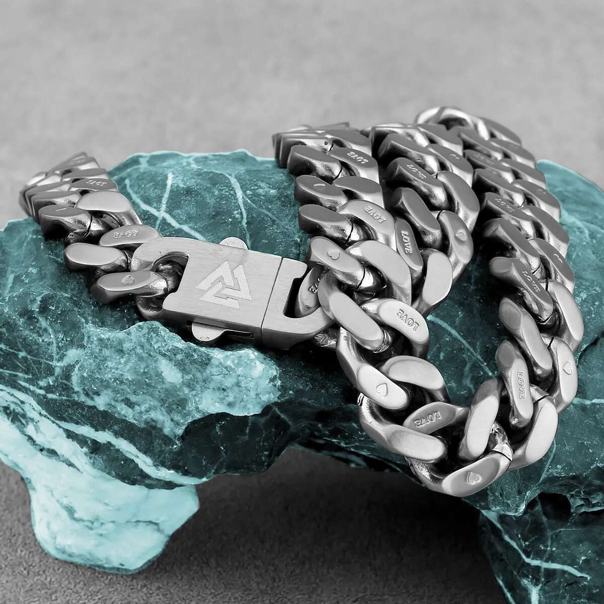 Original Design Men's Cuban Chain Fashion Punk Stainless Steel Thick Necklace Valknut Rune Biker Party Club Jewelry