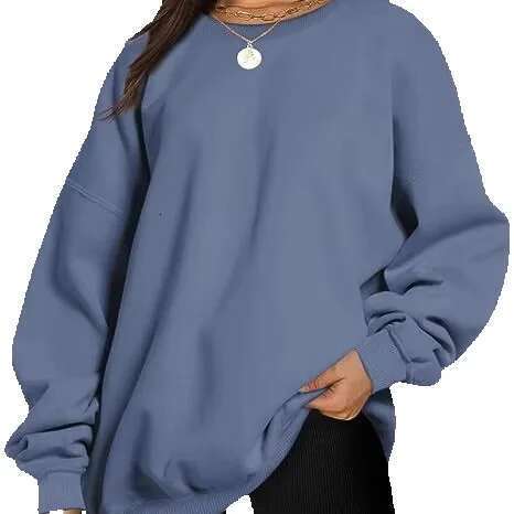 Round Neck Pullover Loose Casual Fleece Hoodie Women Custom Women's Sweatshirts Hoodies Oversized