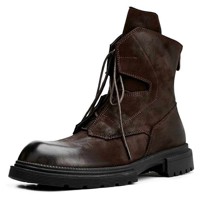 Cow Suede Mens Ankle Boots Handmade Quality Luxury Genuine Leather 2024 British Designer Casual Business Social Shoes Man Z250303