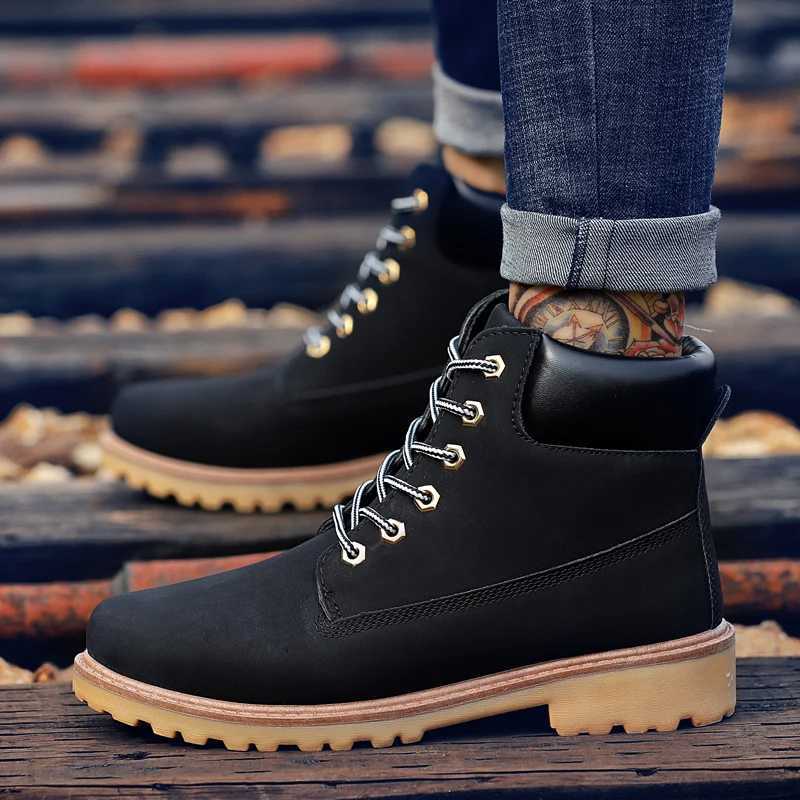 Ankle boots High top round toe thick bottom outdoor Hiking Footwear Recommended Wear-Resistant comfortable Non-slip wild British Z250303