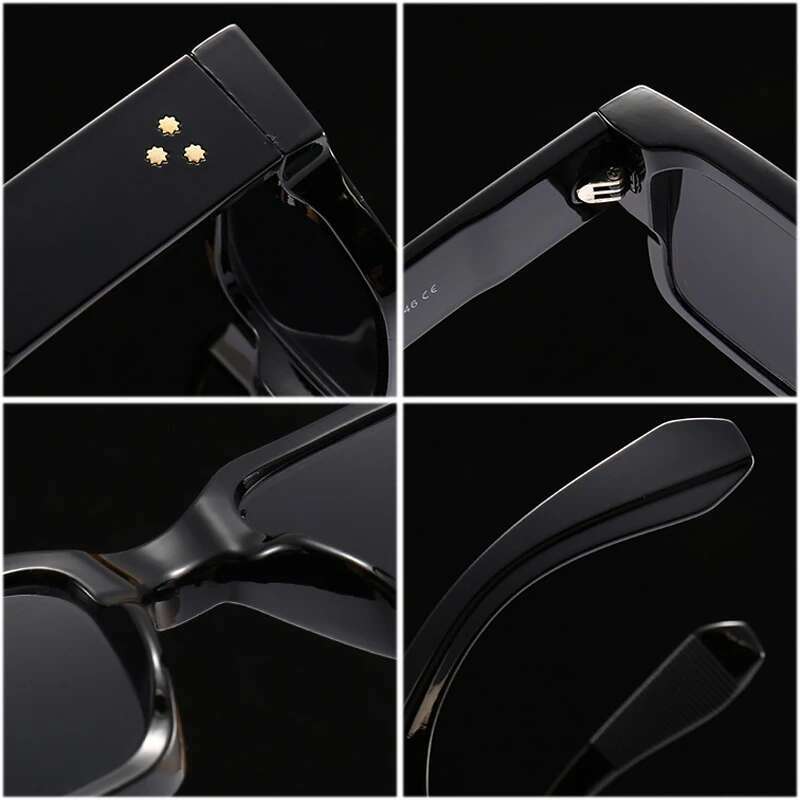 SO&EI Fashion Square Women Punk Rivets Sunglasses Vintage Men Trending Gradient Sun Glasses Shades UV400