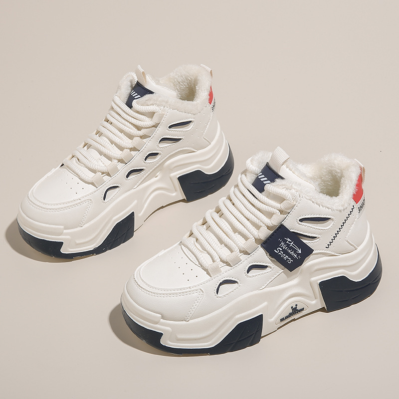 Plush High Top 2025 New Product Designer Warm And Plush Anti Slip Casual Height Increasing Cotton Shoes For Women Fashion Sports Short Boots