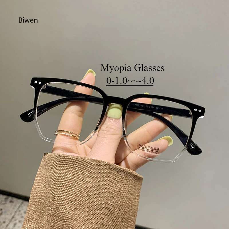Square Finished Mya Women Men Minus Glasses Student Computer Shortsighted Eyewear -1.0 -1.5 -2.0 -2.5 -3.0 to -4.0