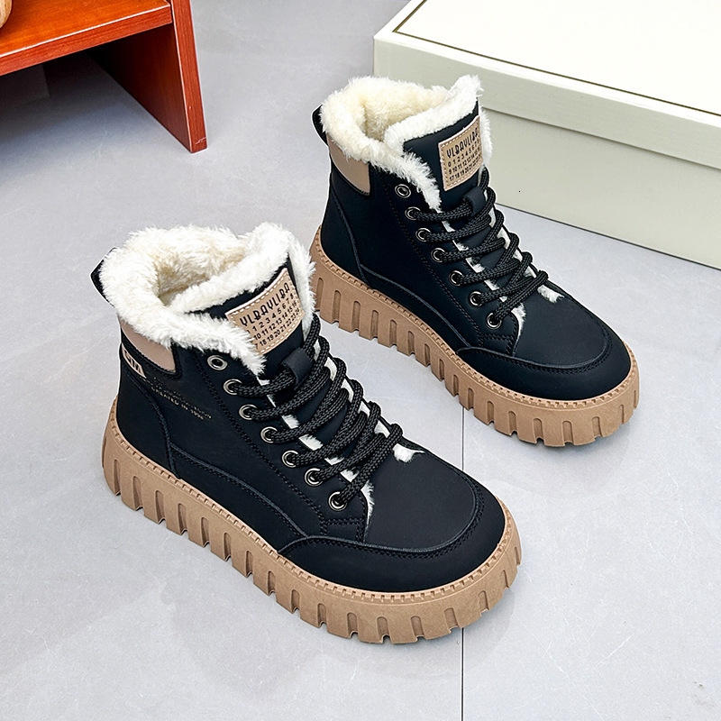 Cotton thickened new high top warm boots with thick soles comfortable and lightweight plush designer s new women's boots multifunctional anti sli