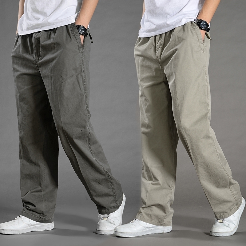 Mens Cargo Pants Summer Spring Cotton Work Wear In Large Size 6XL Casual Climbing Joggers Sweatpants Hombre Autumn Trousers w250228