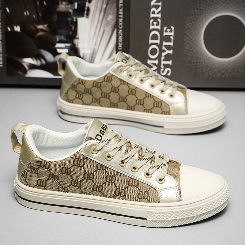 2025 Spring Summer new Men's Fashion Breathable Canvas Sneakers Low Top Lace-Up Casual Shoes for Couples Trendy Comfortable