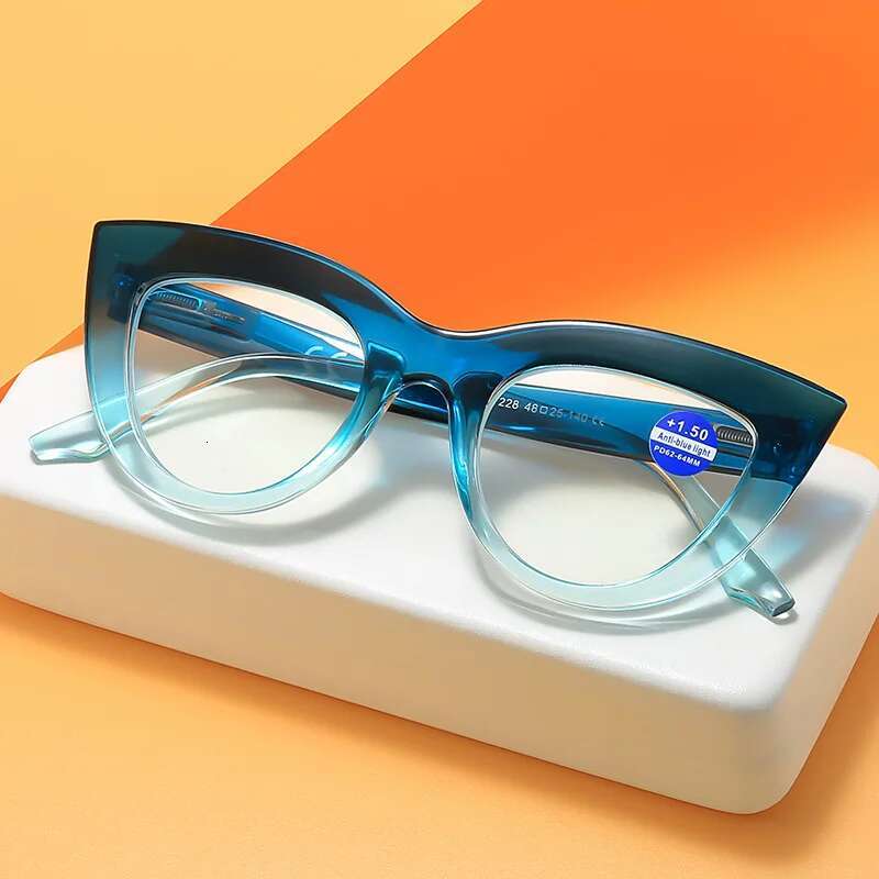 New Cat Eye Reading Women Pink Anti Blue Light Eyeglasses Presbya Glasses Hypera Optical Lenses For Read +1.0 +1.5