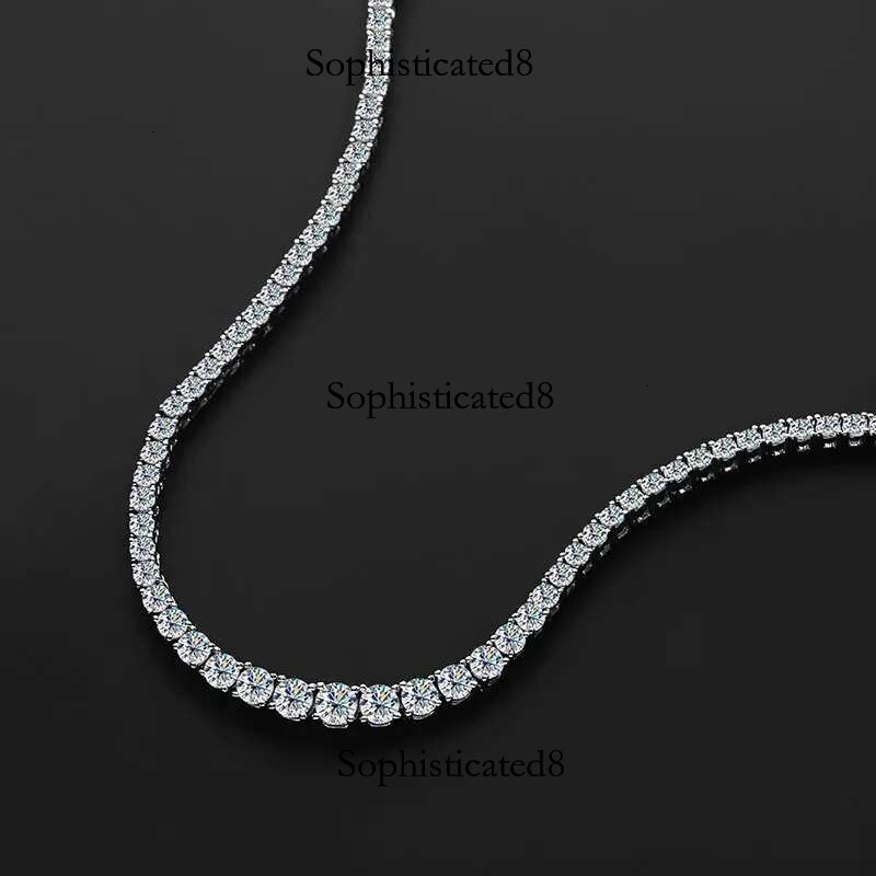 Halaile D Color Full Moissanite S Sterg Sier Tennis Necklace with GRA Fine jewelry Men Women's Wedding Neck chain