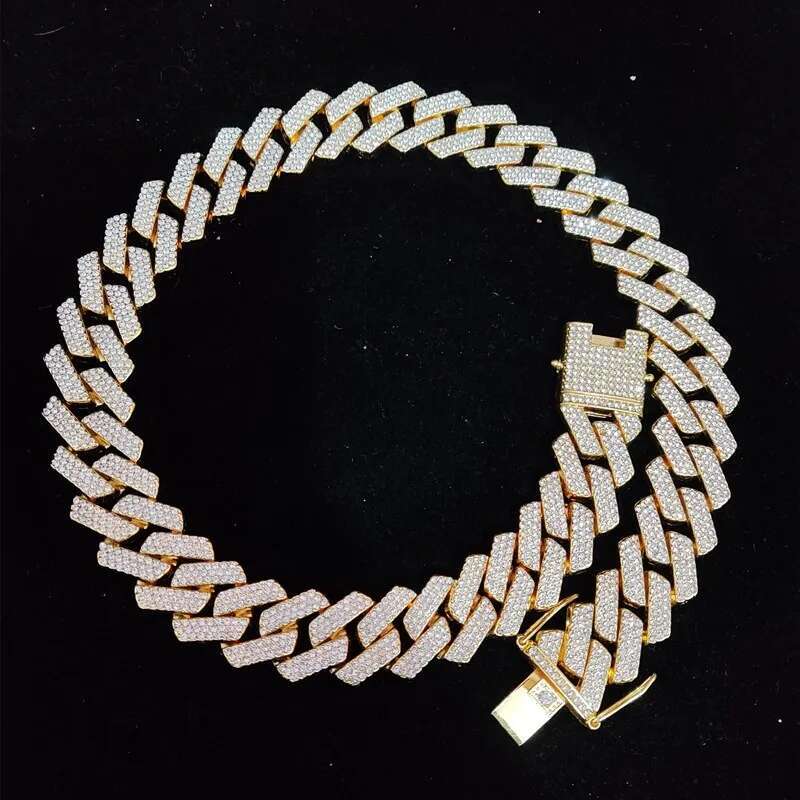 Men Hip Hop Chain for Fashion party 20mm width Rhombus Cuban Chains Necklace Hiphop Iced Out Bg jewelry